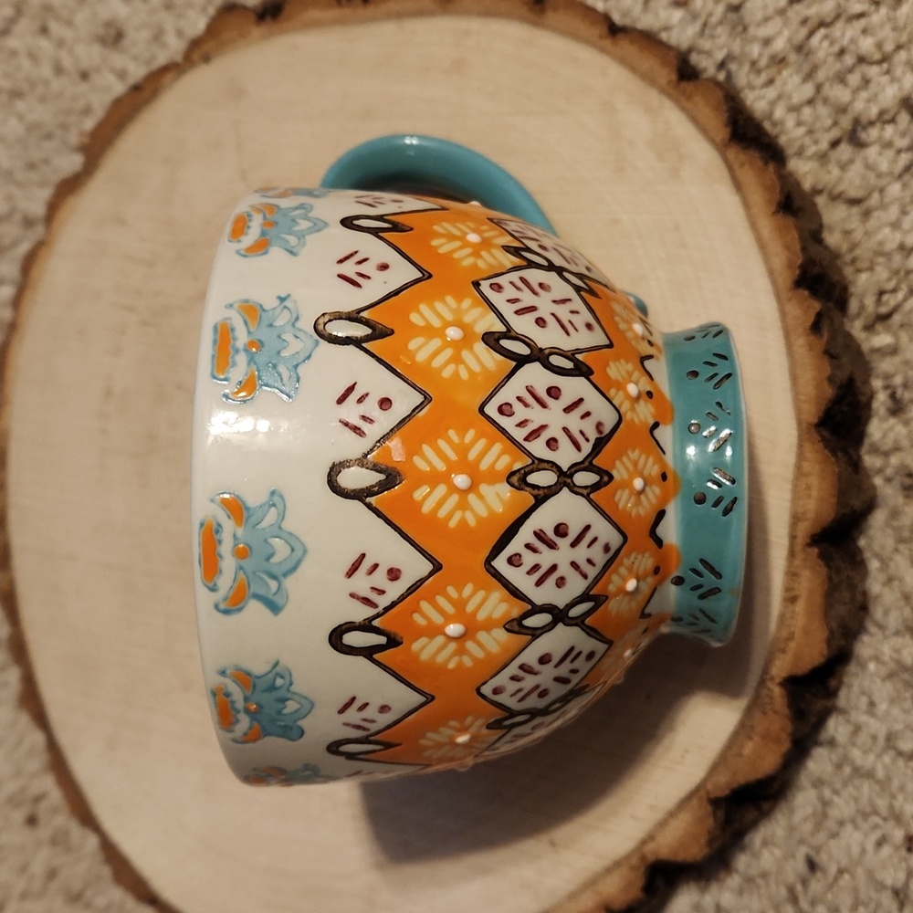 Grace's Teaware Orange Blue & White Mug